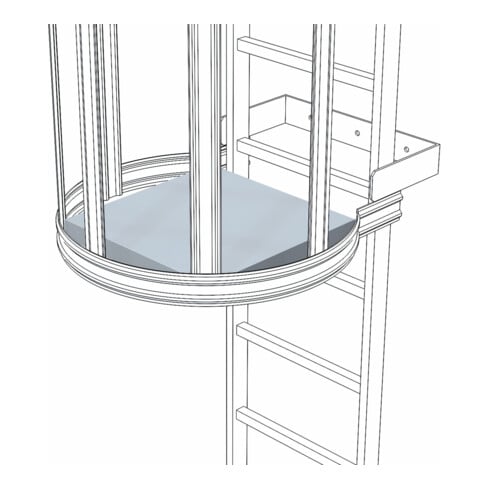 ZARGES Zwischenplattform 520 x 550 mm Stahl