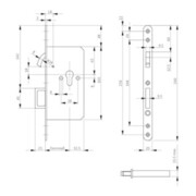 Zirkelriegelschloss Zirkelr./Springgriff PZ silber rd 20x250mm-3