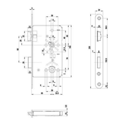 ZT-Einsteckschl.0515 BAD 20/ 65/78/8mm DIN R VA rd Kl 3 Zinkdruckgruss BKS