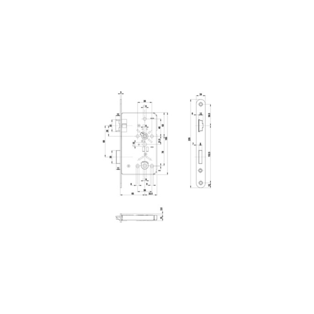 ZT-Einsteckschl.0515 BAD 20/ 65/78/8mm DIN R VA rd Kl 3 Zinkdruckgruss BKS