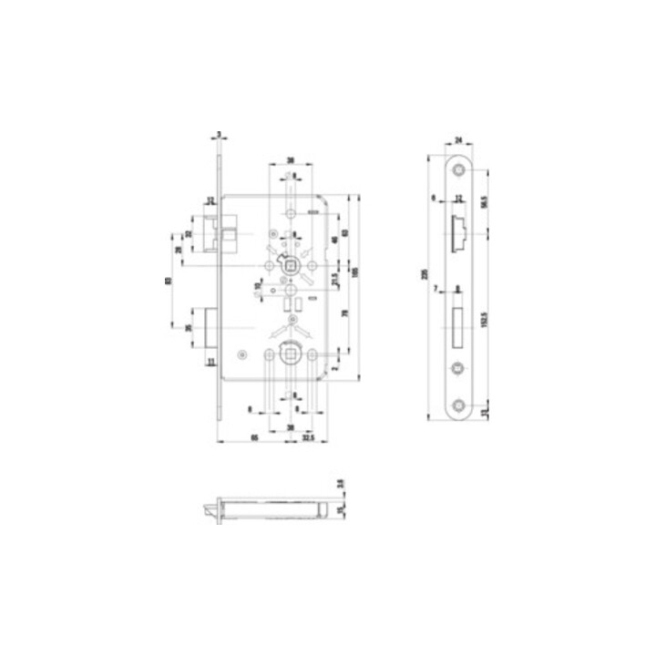 ZT-Einsteckschl.0515 BAD 20/ 65/78/8mm DIN R VA rd Kl 3 Zinkdruckgruss BKS