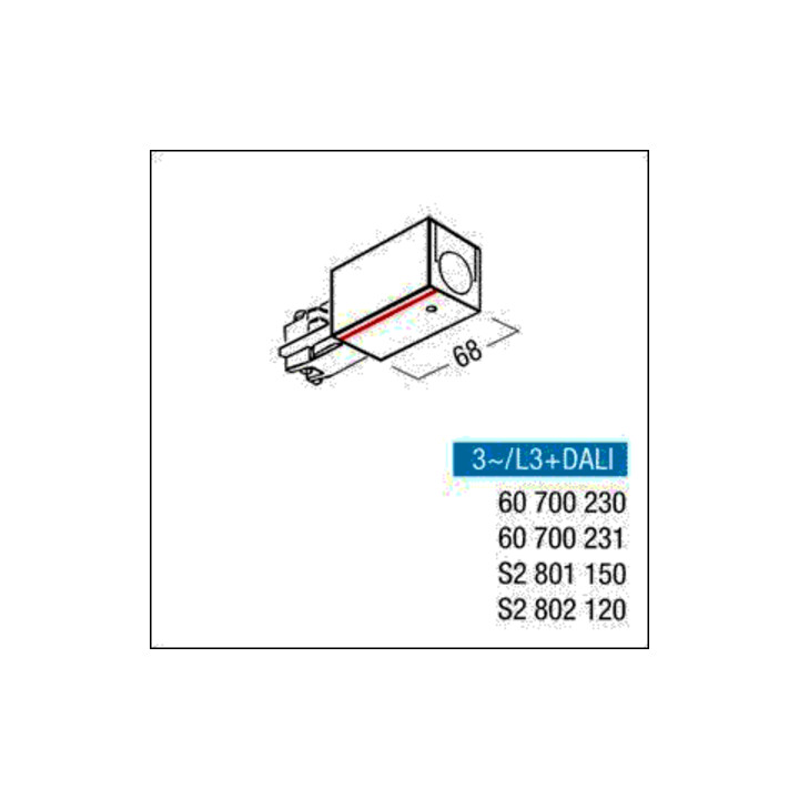 Zumtobel Group Anfangseinspeisung 3ph sw Schutzleiter links S2 802120