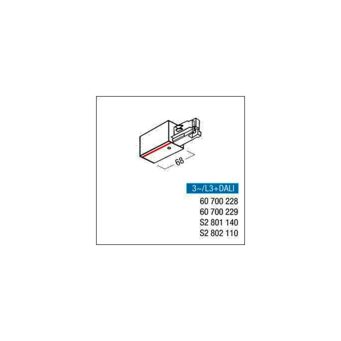 Zumtobel Group Anfangseinspeisung 3ph ws Schutzleiter rechts S2 801140