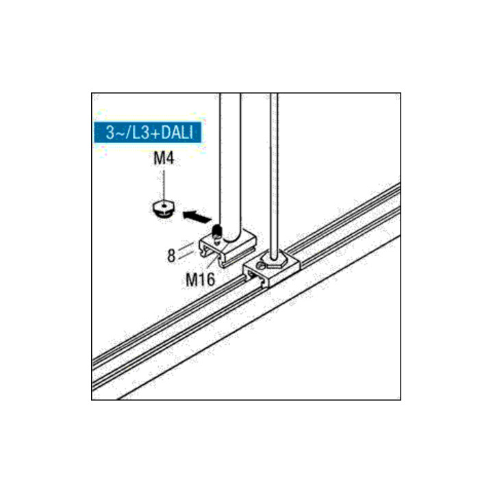 Zumtobel Pièce de fixation 3ph noire montage suspendu S2 800980