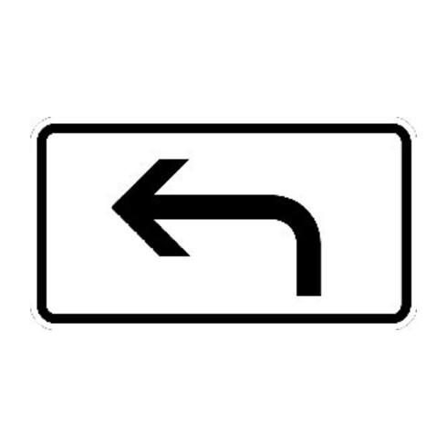 Zusatzschild 1000-11, 330x600mm Flèche de virage à gauche, adhésif RA1 avec label qualité RAL