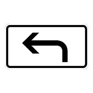 Zusatzschild 1000-11, 330x600mm Linksabbiegerpfeil RAL-Gütezeichen Folie RA2