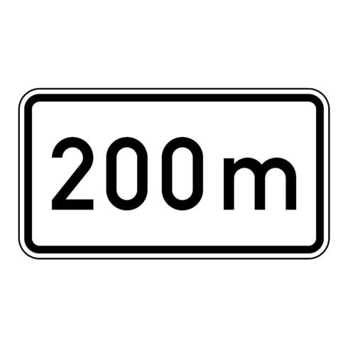 Zusatzschild 1004, 231x420mm Texte : 200m RAL-Gütezeichen Film RA2