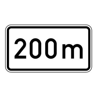 Zusatzschild 1004, 231x420mm Texte : 200m RAL Marque de qualité Film RA1