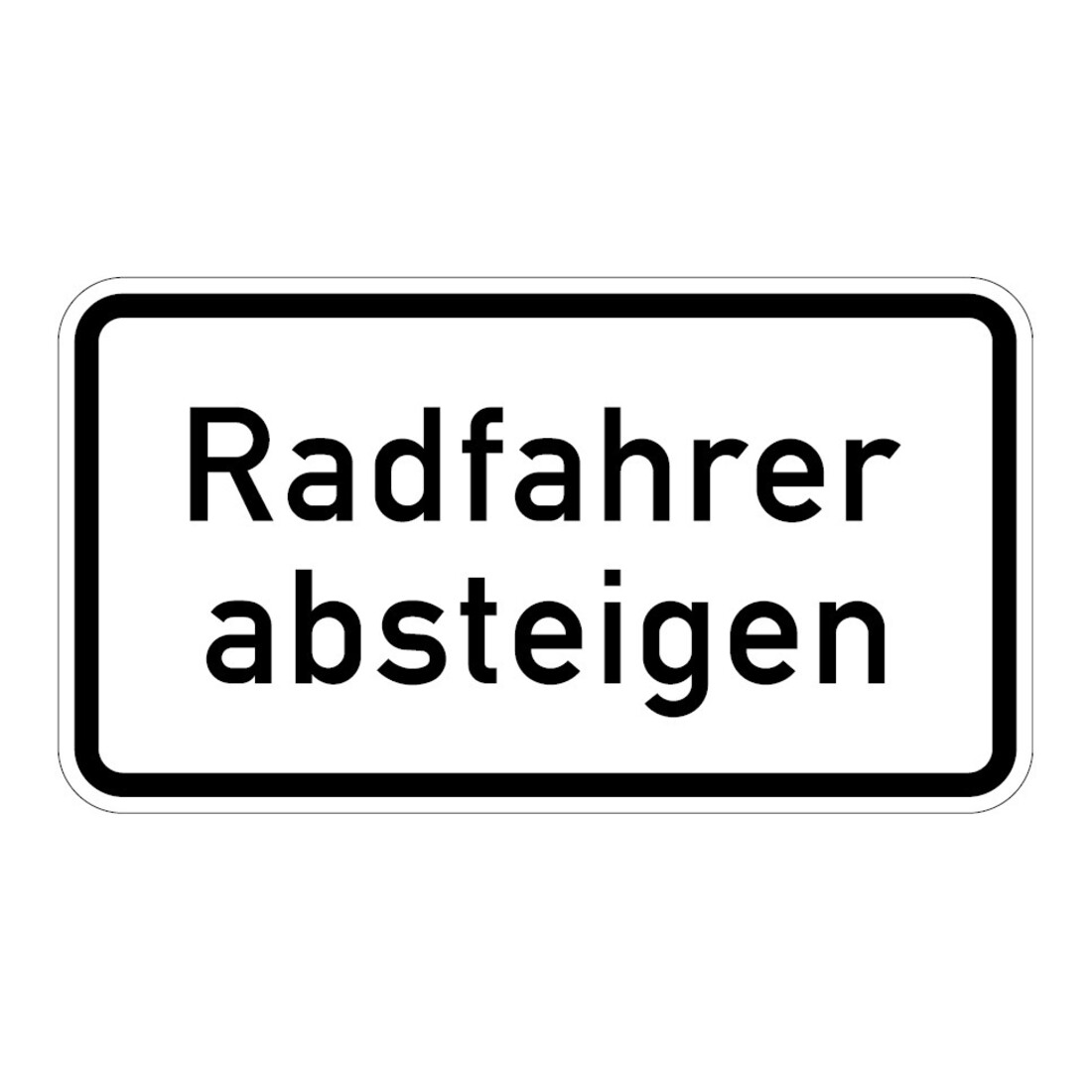 Zusatzschild 1012-32, 330x600mm Cyclistes descendre de vélo RAL-Gütezeichen Film RA1