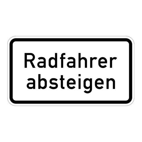Zusatzschild 1012-32, 330x600mm Cyclistes descendre RAL-Gütezeichen Film RA2
