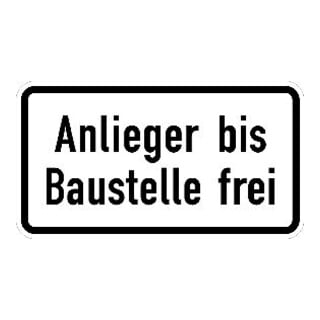 Zusatzschild 1028-32, 231x420mm Accès riverains libre chantier, film RAL RA1