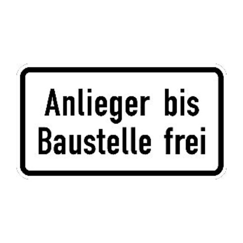 Zusatzschild 1028-32, 231x420mm Accès riverains libre chantier, film RAL RA1