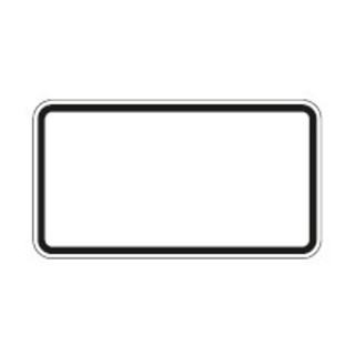 Zusatzschild blanc, 231x420mm RAL2 fond blanc bord noir