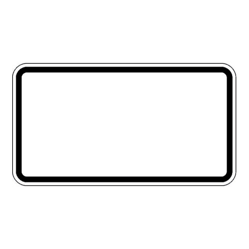 Zusatzschild blanc, 330x600mm fond blanc - bord noir RAL-Gütezeichen film RA1