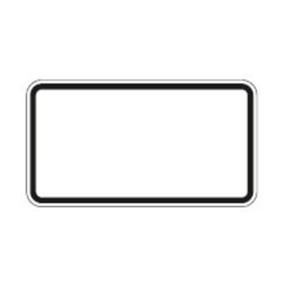 Zusatzschild blanc, 330x600mm RAL2 fond blanc bord noir