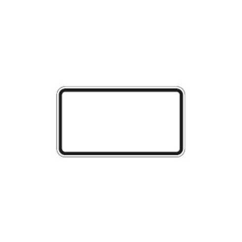 Zusatzschild blanc, 330x600mm RAL2 fond blanc bord noir