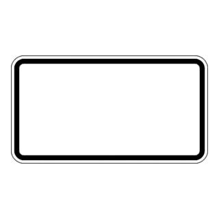 Zusatzschild blanko, 231x420mm Grund weiß - Rand schwarz RAL-Gütezeichen Folie RA1