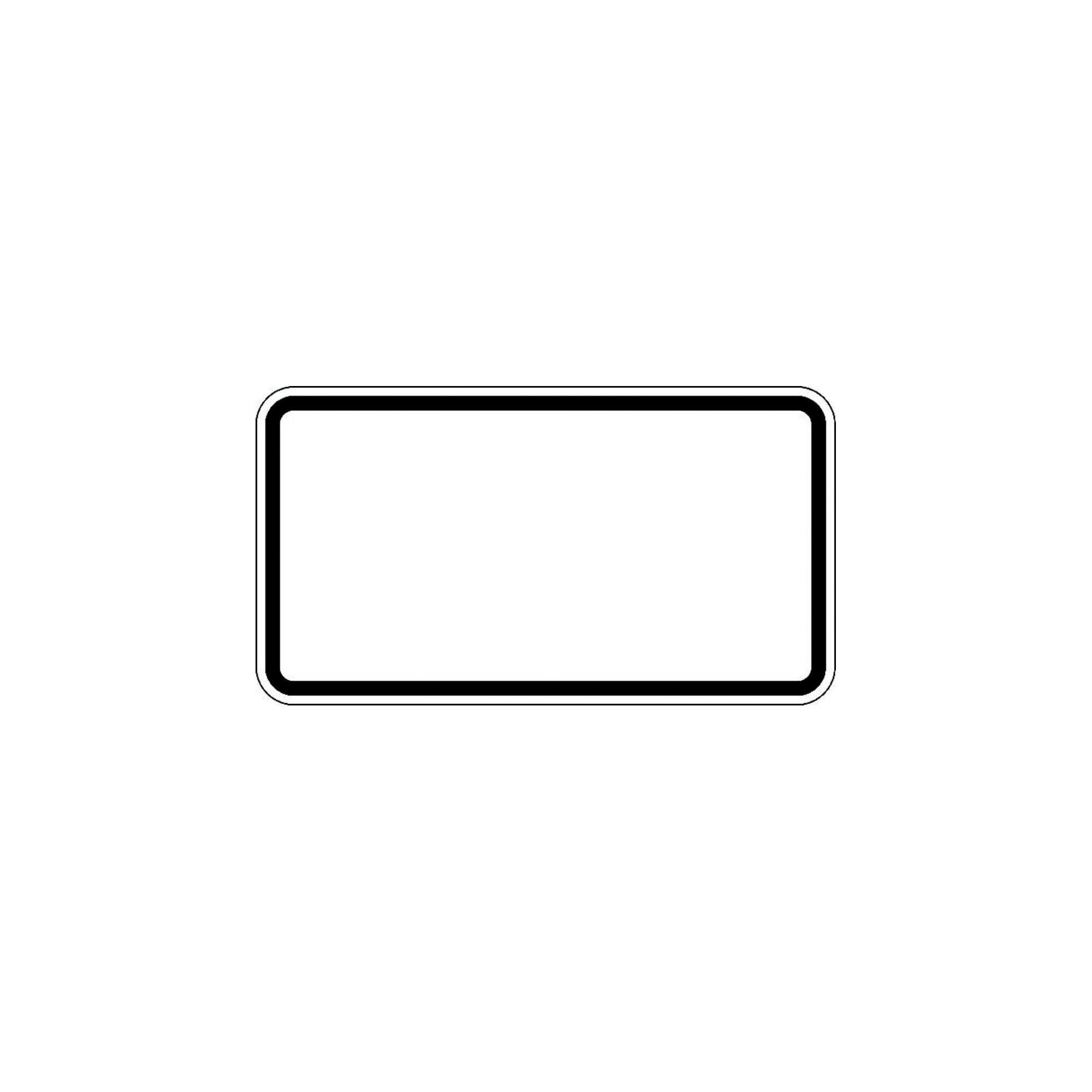 Zusatzschild blanko, 231x420mm Grund weiß - Rand schwarz RAL-Gütezeichen Folie RA1 ; ADCO