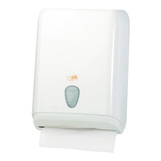 ZVG Distributeur de serviettes pliantes grand en plastique blanc