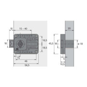 Zylinderkastenschloss variabel Prestige 2000 Z23,ø 18mm Dornm.15mm HETTICH-4