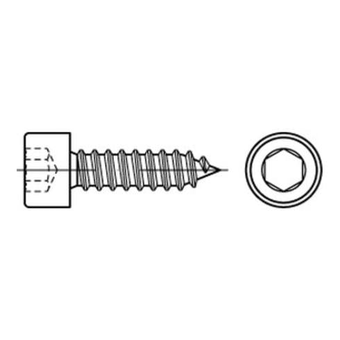 Zylinderkopf-Blechschraube VG Innensechskant, Edelstahl A2-70, blank