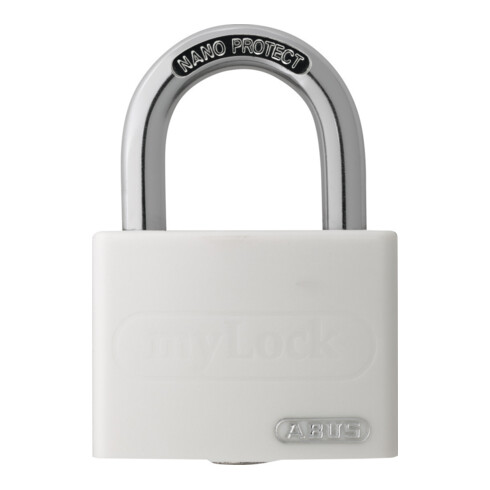 Zylindervorhangschloss T65AL/40 weiß Lock-Tag Schlossk.-B.43mm Alu.versch.-schl.